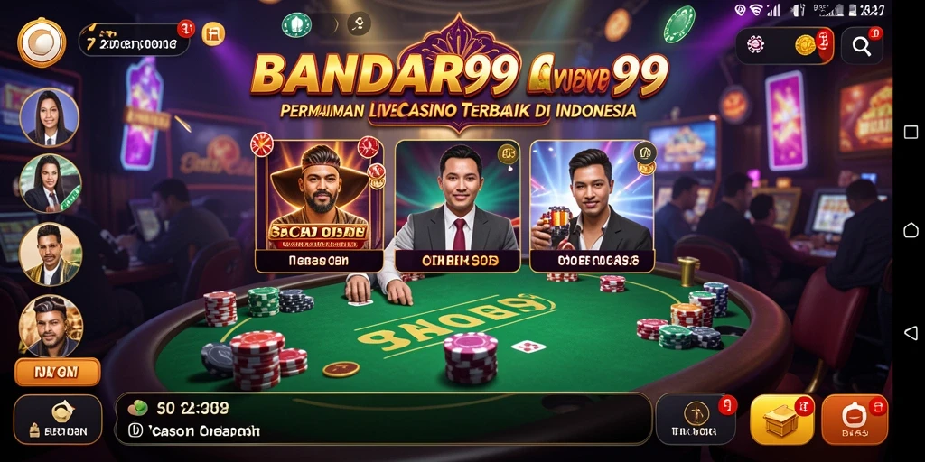 Tampilan gameplay mendebarkan di BANDAR99 saat bermain Live Casino.
