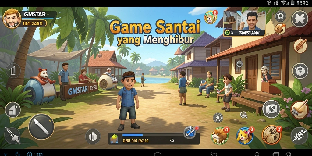 Tampilan screenshot GMSTAR yang menunjukkan gameplay santai dan menyenangkan.