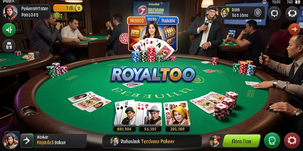 Gameplay seru ROYALTOTO yang menampilkan pertandingan poker.