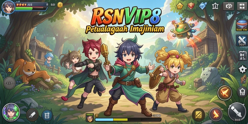 Screenshot gameplay RSNVIP8 yang menampilkan karakter Anime yang ikonik.